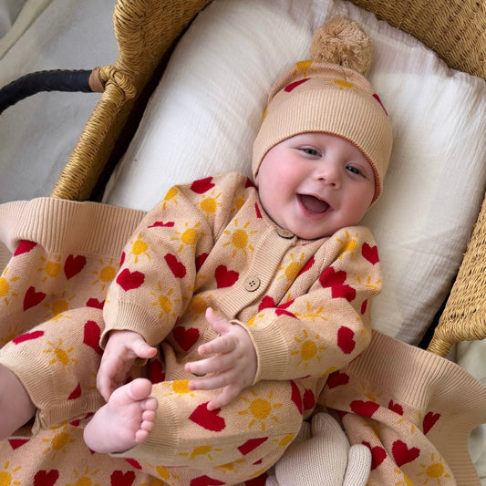 KNIT ROMPER LITTLE LOVE SUNSHINE
