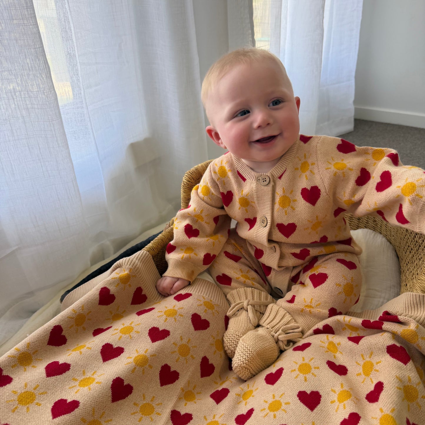 KNIT ROMPER LITTLE LOVE SUNSHINE