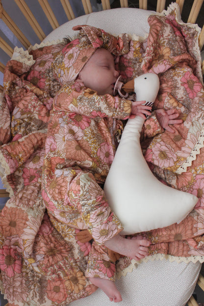 FRILL ZIP ROMPER VINTAGE GARDEN