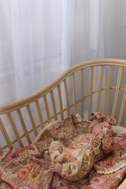 FRILL ZIP ROMPER VINTAGE GARDEN