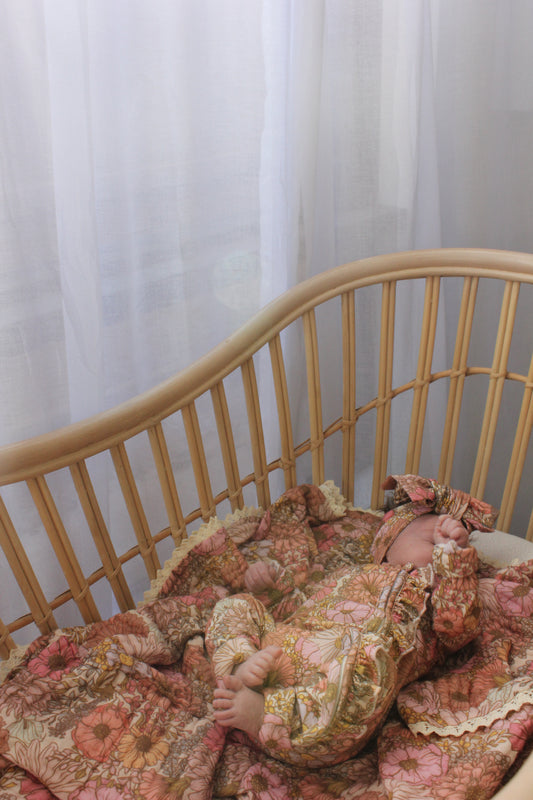 FRILL ZIP ROMPER VINTAGE GARDEN