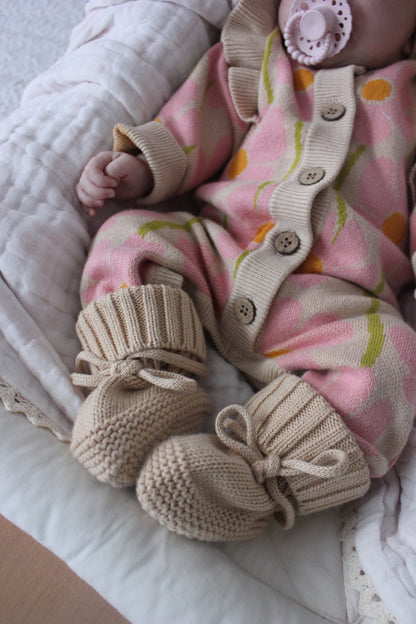 KNITTED BOOTIES BEIGE