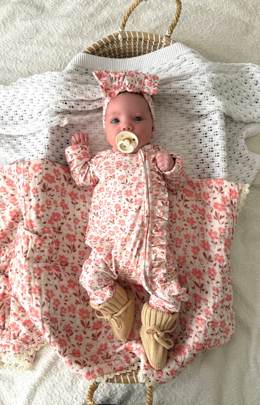 FRILL ZIP ROMPER TIMELESS BLOSSOM