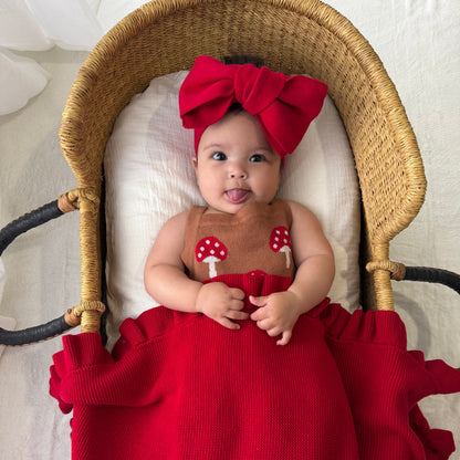 KNITTED TOPKNOT CHERRY