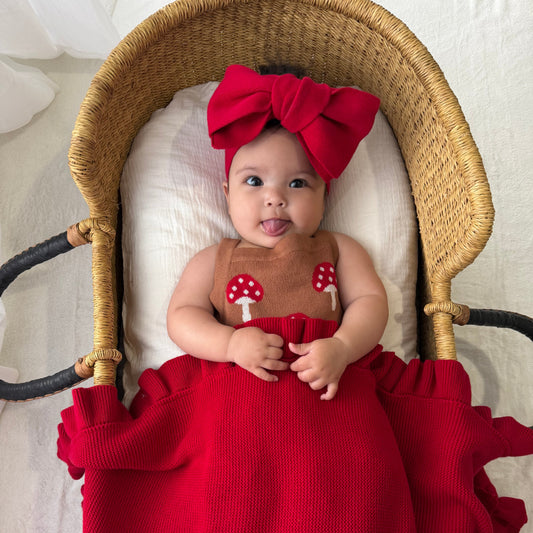 KNITTED TOPKNOT CHERRY