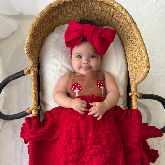 KNITTED TOPKNOT CHERRY