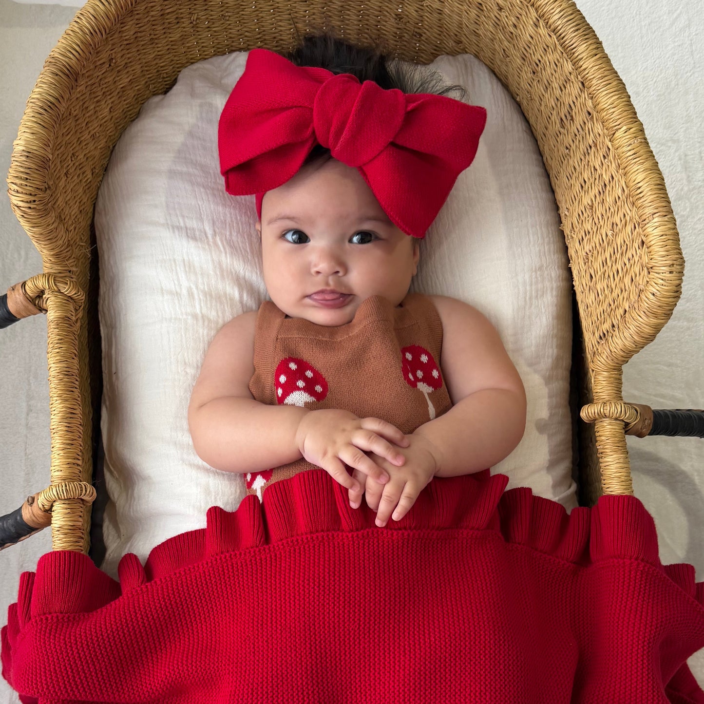 KNITTED TOPKNOT CHERRY