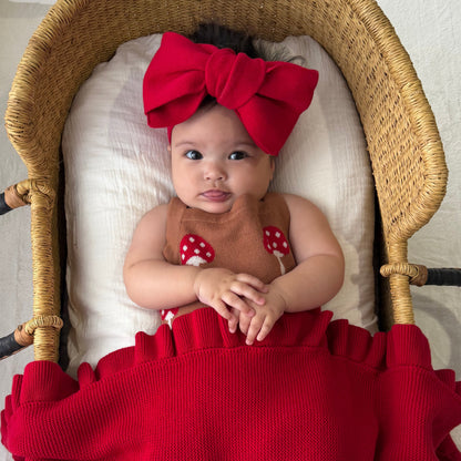 KNITTED TOPKNOT CHERRY