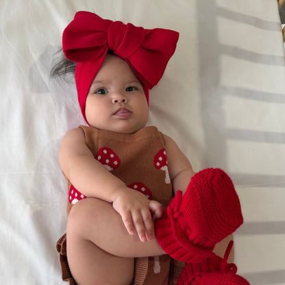 KNITTED TOPKNOT CHERRY