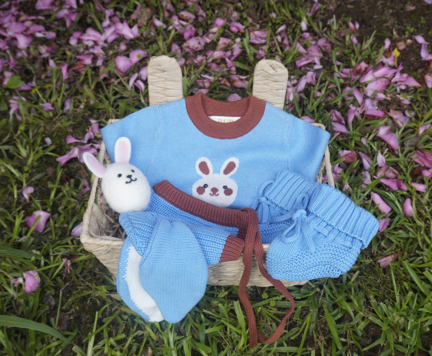 Knitted Booties Blue
