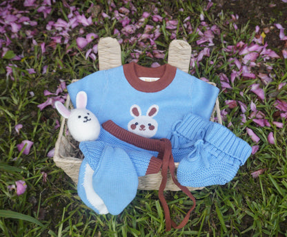 Knitted Booties Blue