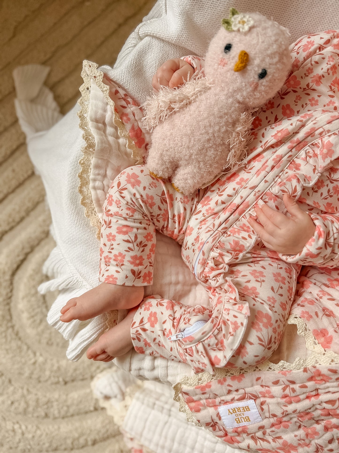 FRILL ZIP ROMPER TIMELESS BLOSSOM