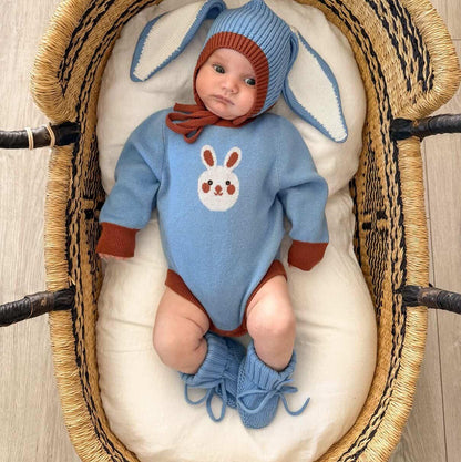 Knitted Booties Blue