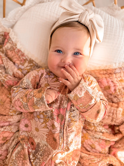 FRILL ZIP ROMPER VINTAGE GARDEN