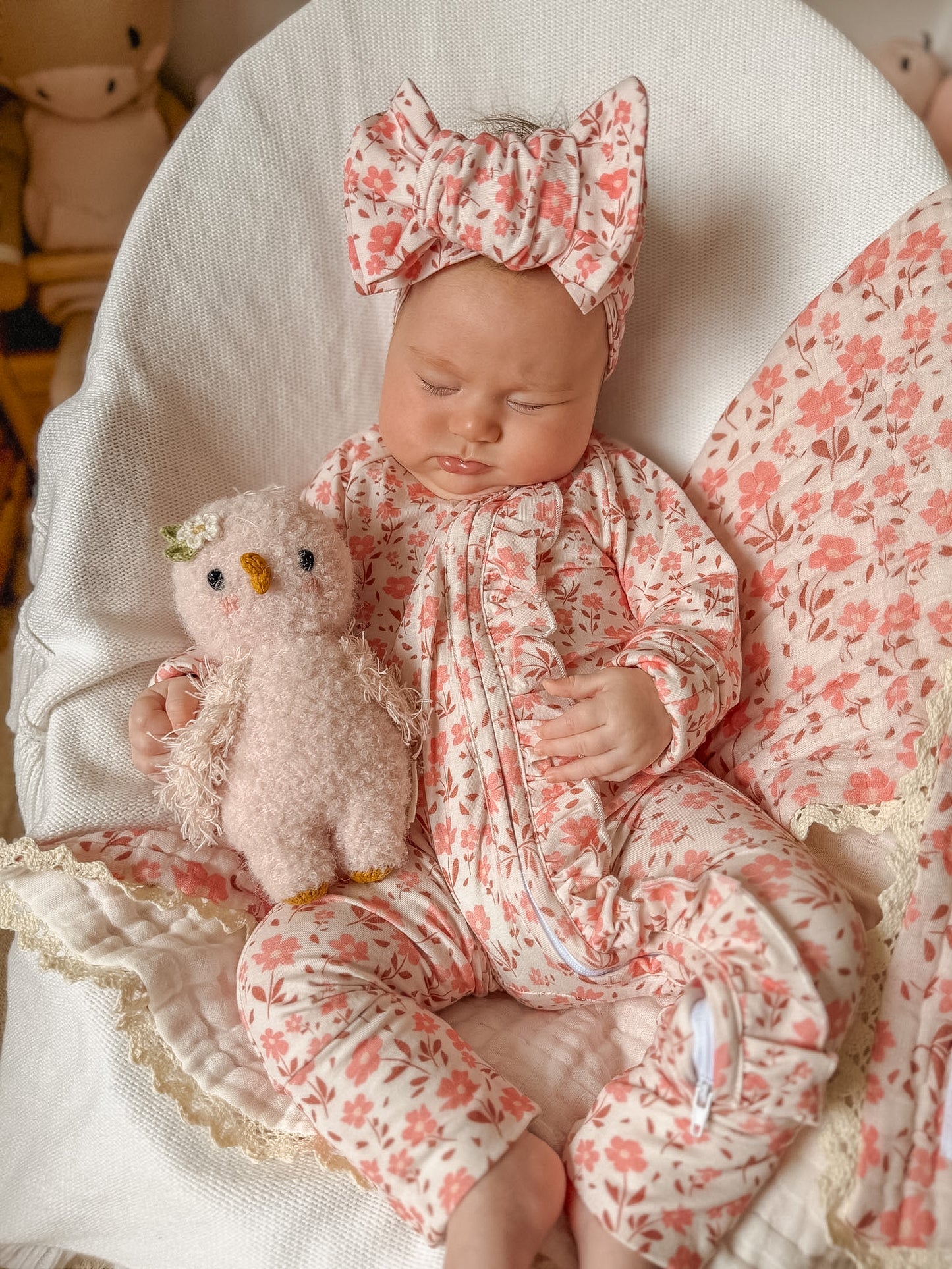 FRILL ZIP ROMPER TIMELESS BLOSSOM