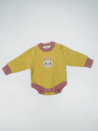 Bunny Knit Romper Butter Pink